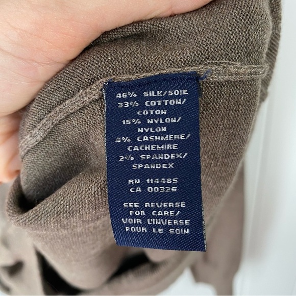 Lincs DC & Co. Collared Sweater Men’s Size XXL Beige Brown Pullover Silk Blend - Picture 8 of 11